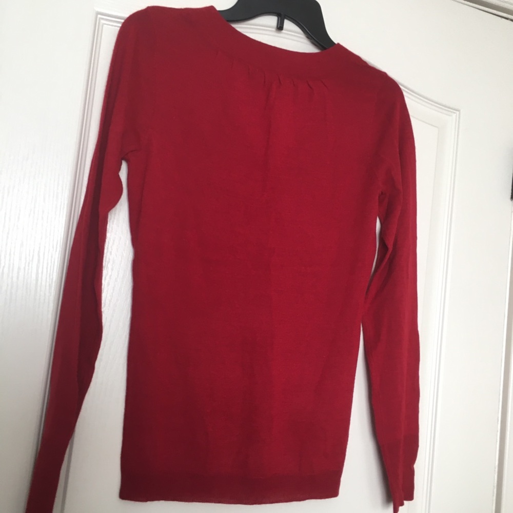 🌸THE LIMITED red v-neck “sweater” long sleeve🌸 - Picture 3 of 4